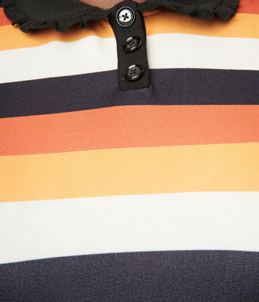 Smak Parlour Plus Size Black & Pumpkin Bell Sleeve Bodysuit – Unique Vintage