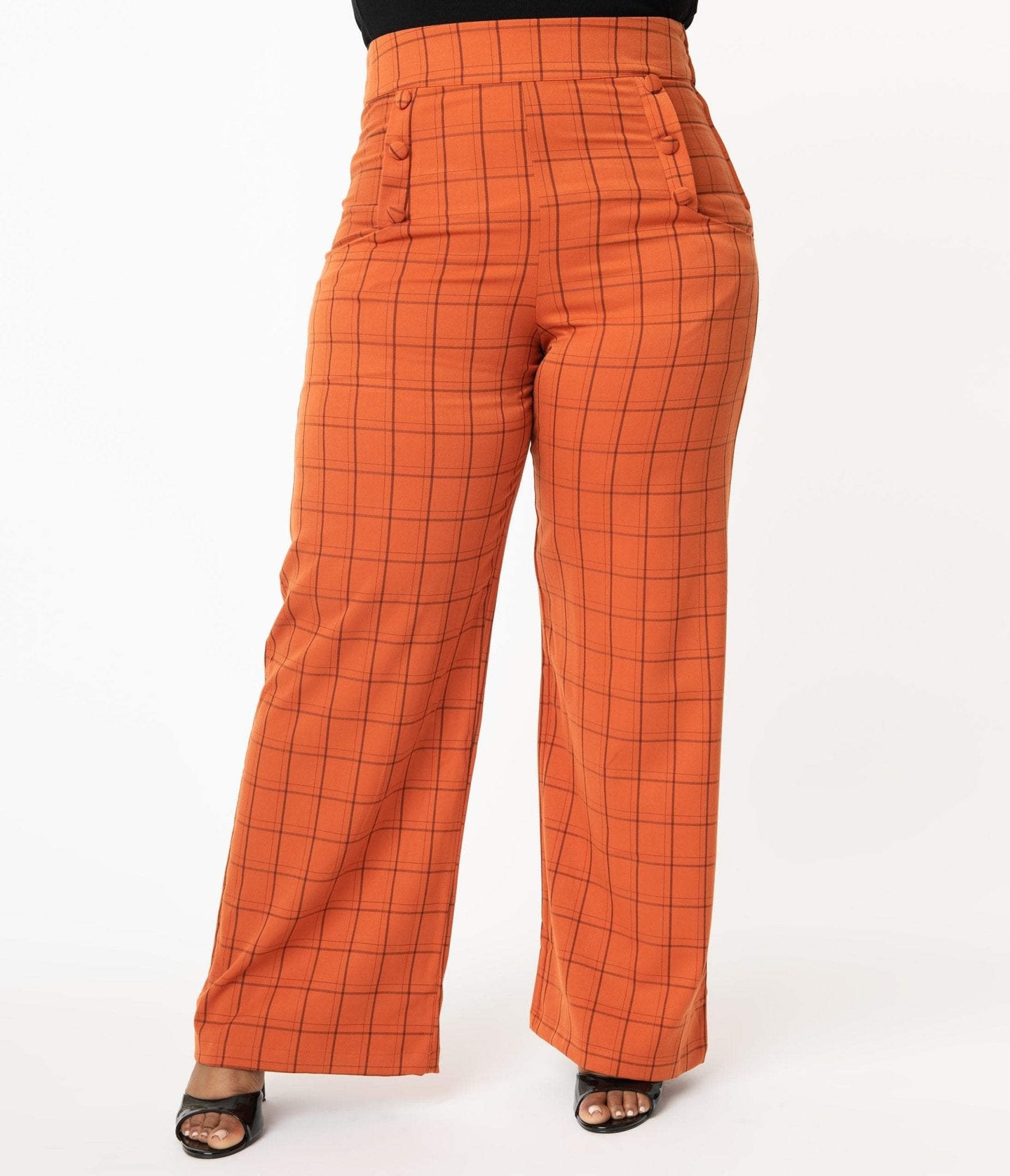 Vintage Style Woolen Loose Pants Orange Thickening Winter Trousers in  Orange One Size