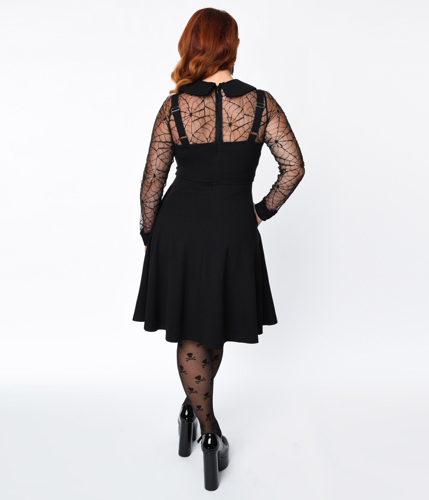 Pinup Girl Clothing Black Widow Spiderweb high quality Cotton Sateen Renee. Size XL