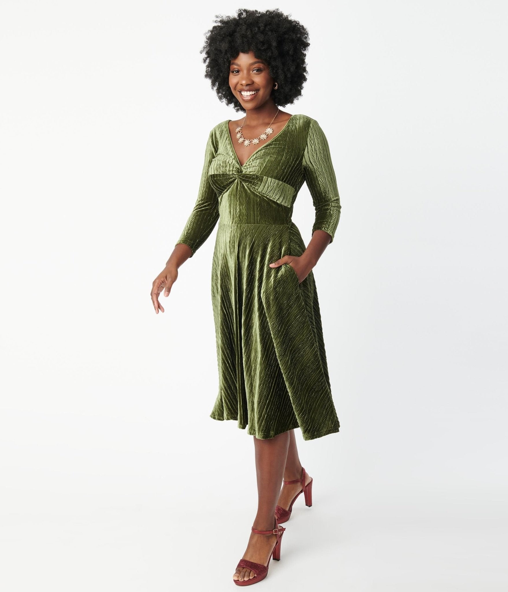 Olive shop swing dress