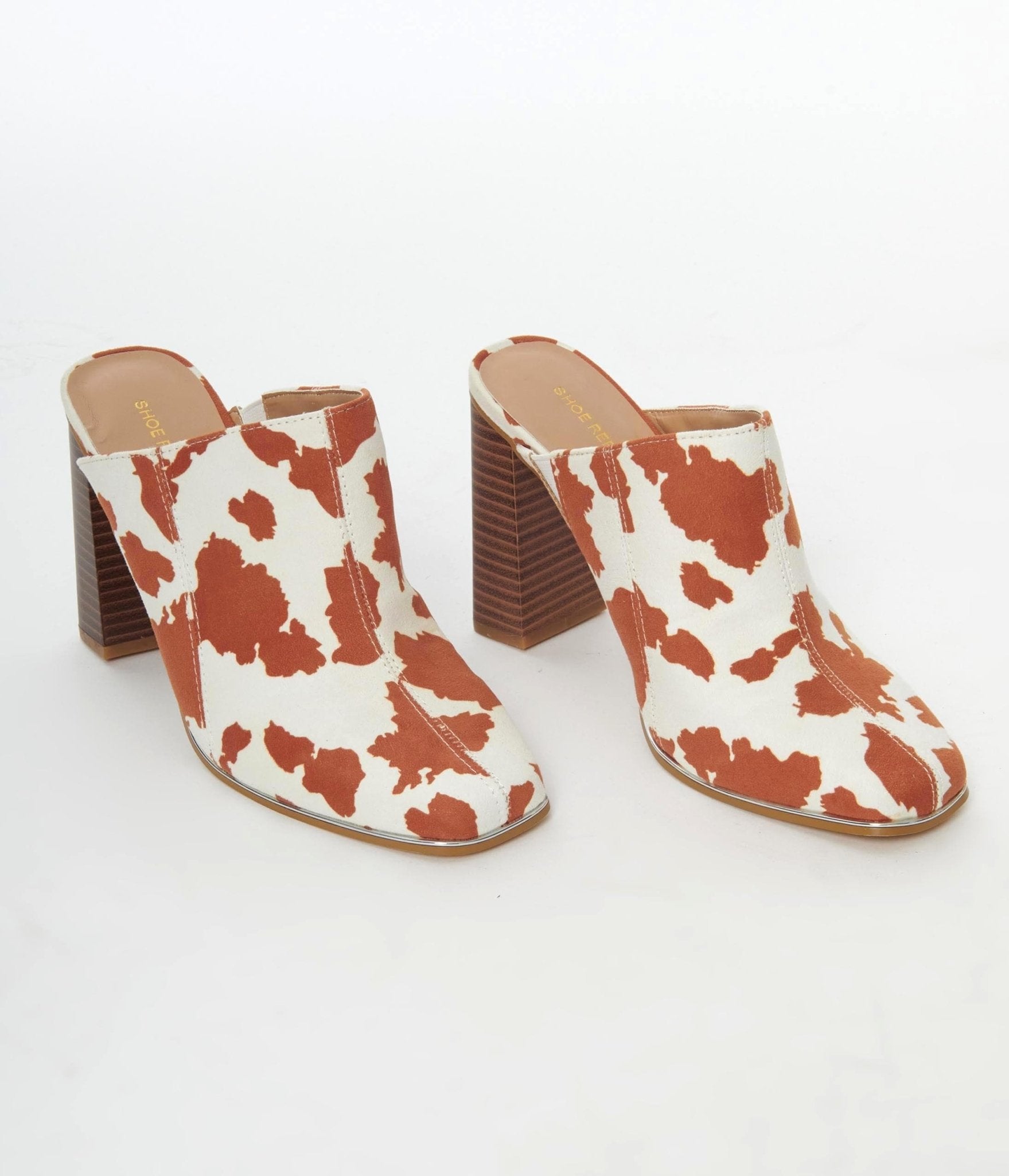 Cow print high on sale heels